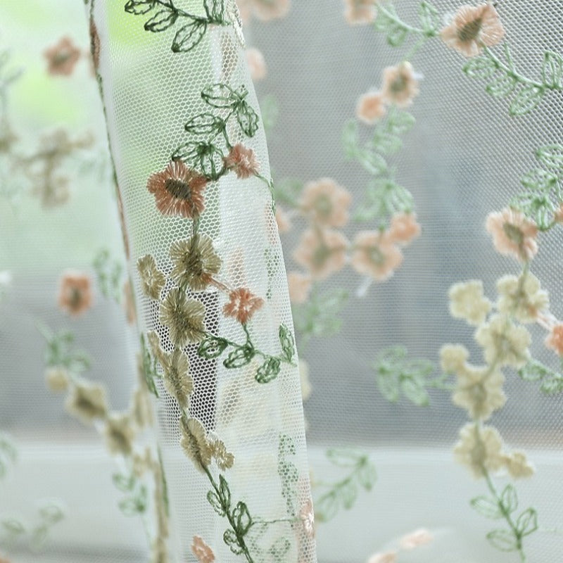 Sweet Floral Lace Cabinet Curtain