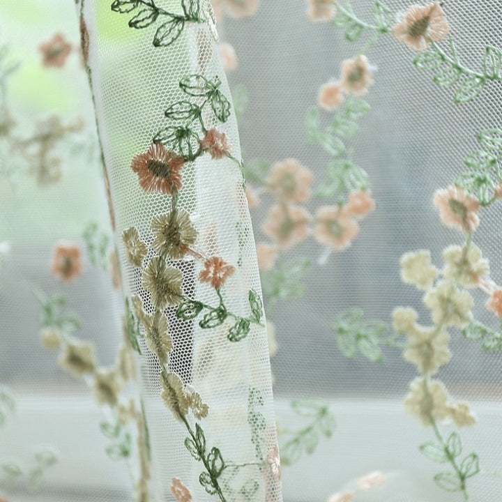 Sweet Floral Lace Cabinet Curtain