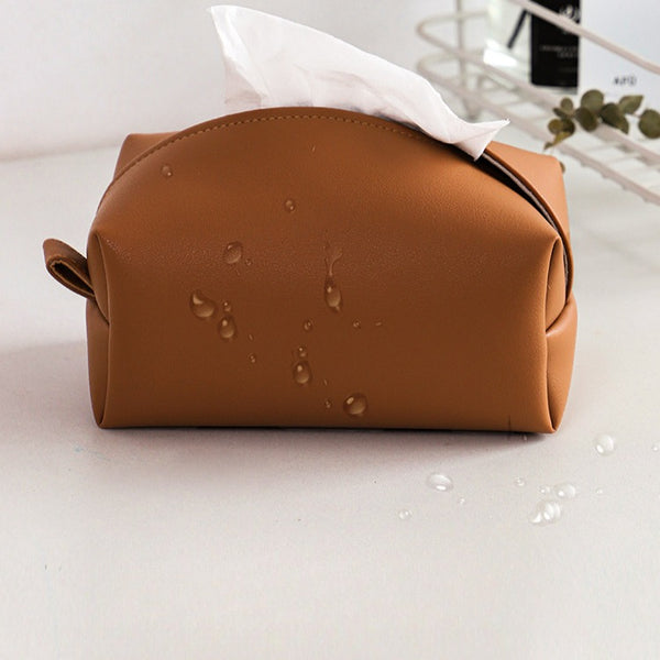 Leather Tissue Box Organiser