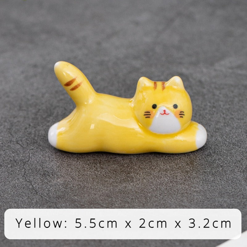 Sunbathing Cat Chopstick Holder Set