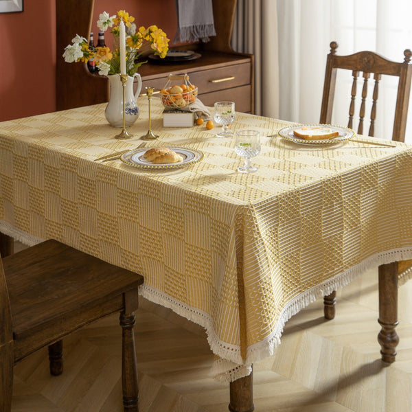 Vintage Geo Weave Tablecloth