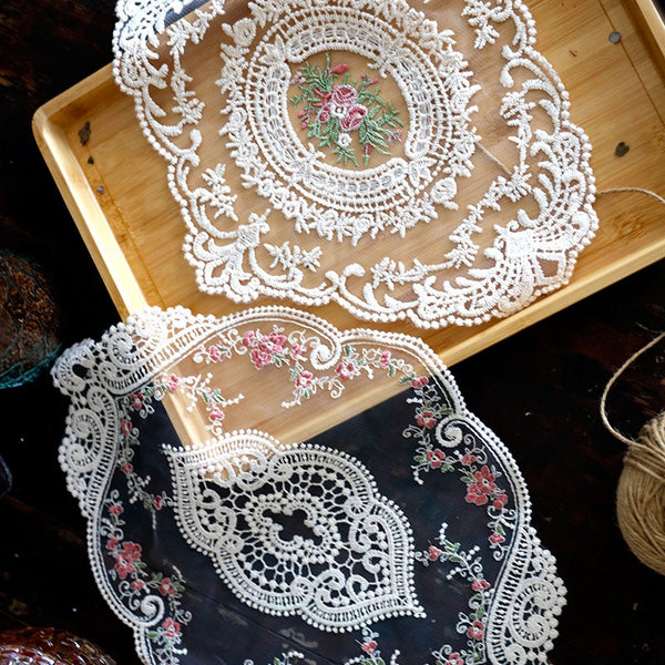 Vintage Garden Embroidered Coaster Set