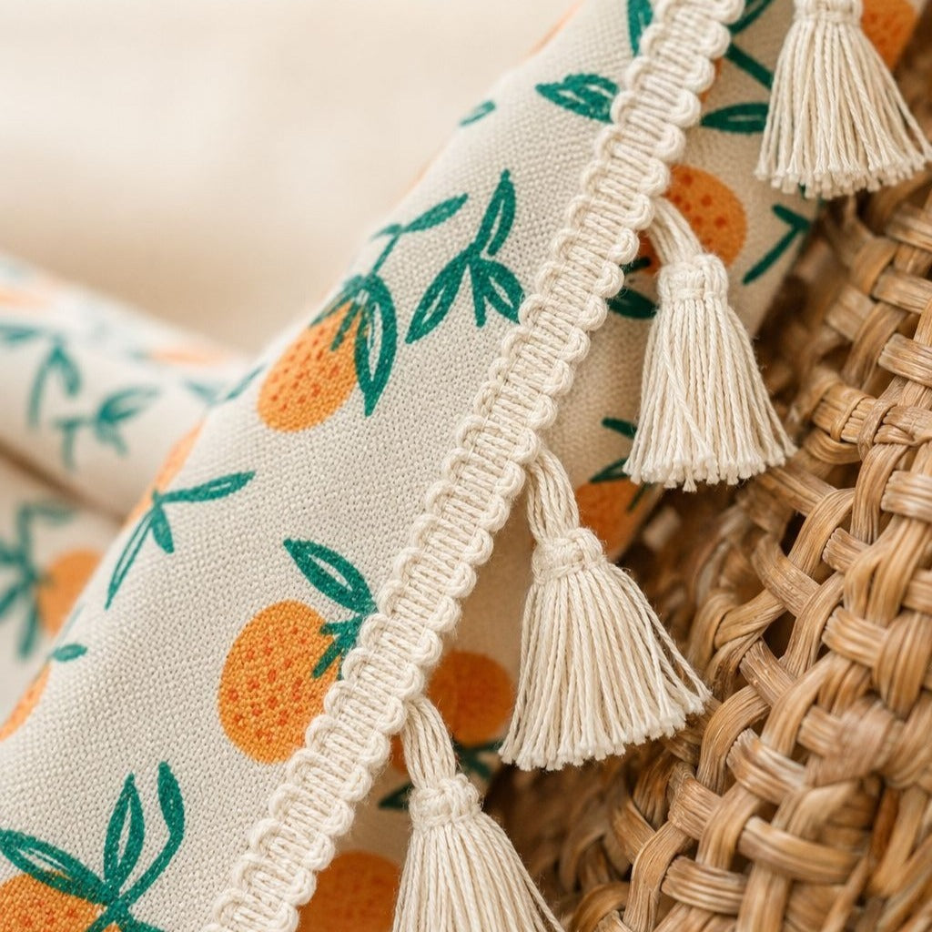 Orange Fun Tassel Curtain