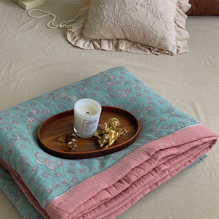 Butterfly Canvas Summer Quilted Blanket