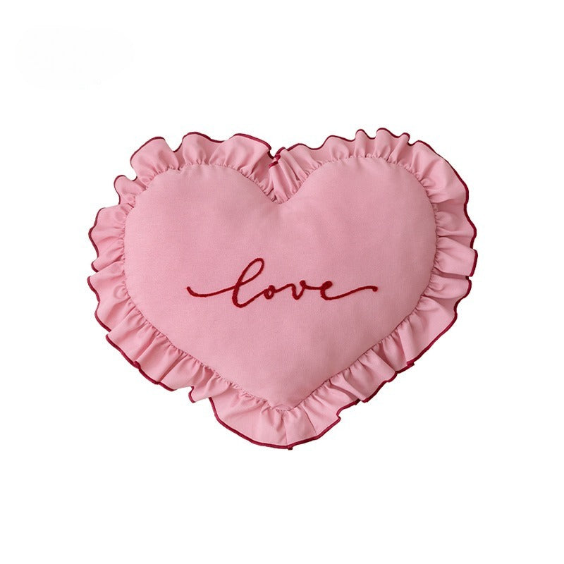 Ruffle Love Heart Cushion