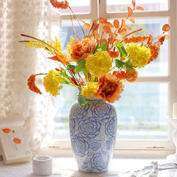 Blooming Roses Ceramic Vase