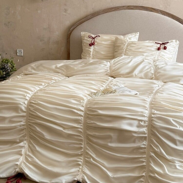 Fragrant Satin Bow Bedding Set