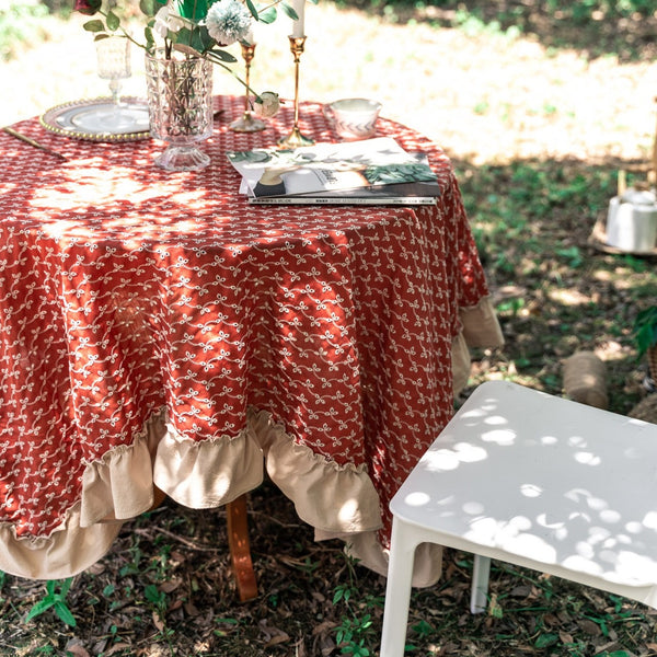 Rustic Ruffle Floral Tablecloth