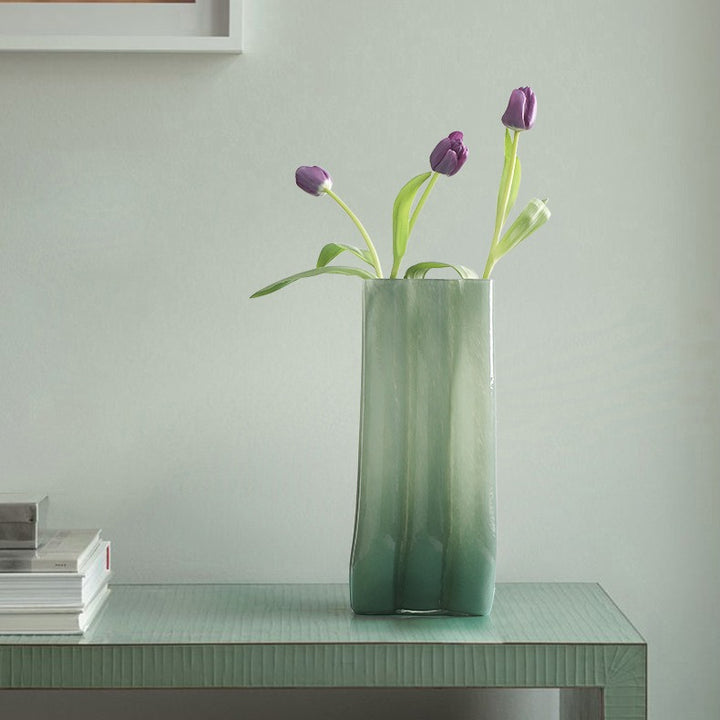 Green Serenity Glass Vase Collection