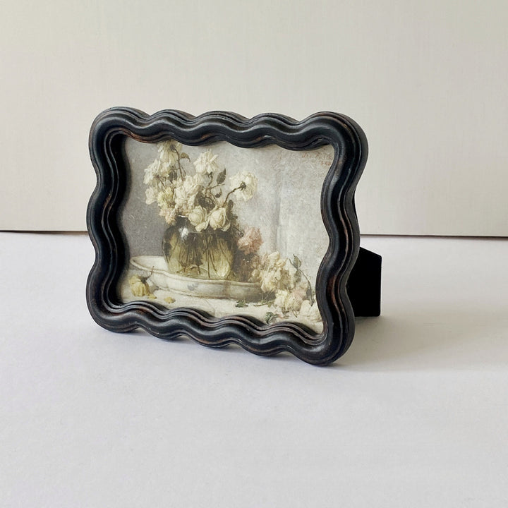 Distressed Black Wavy Frame