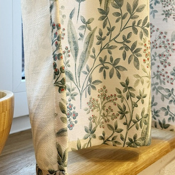 Rural Green & Lace Cabinet Curtain