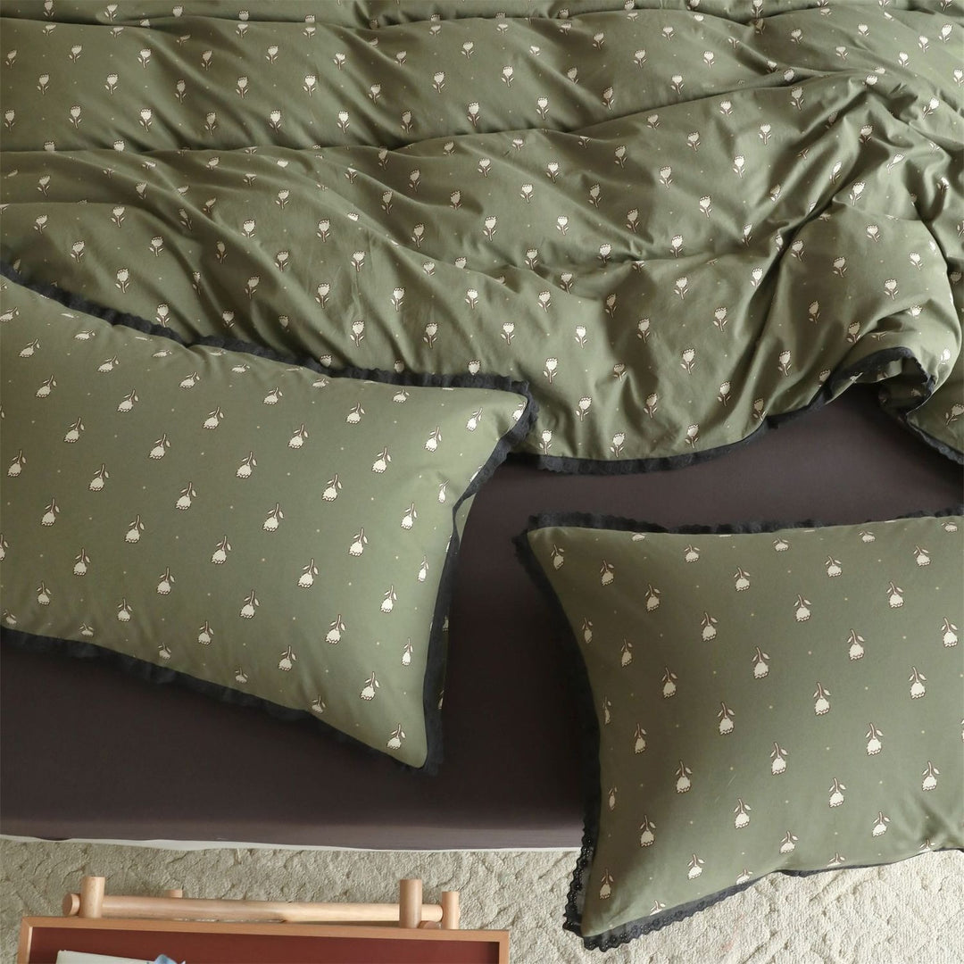 Flower & Matcha Bedding Set