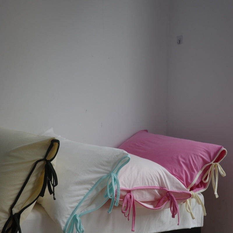 Soft Tie Jersey Cotton Pillowcase Set