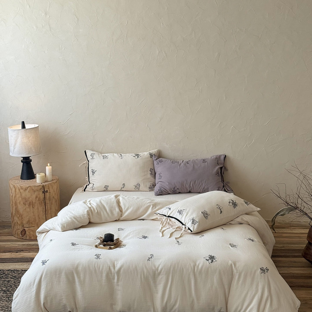 Herb Embroidery Bedding Set