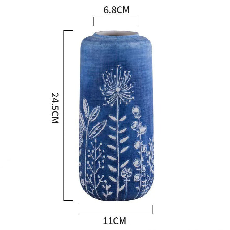 Blue Ceramic Vase Collection