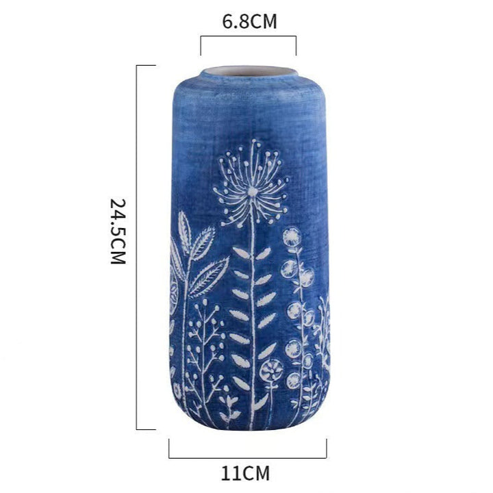 Blue Ceramic Vase Collection