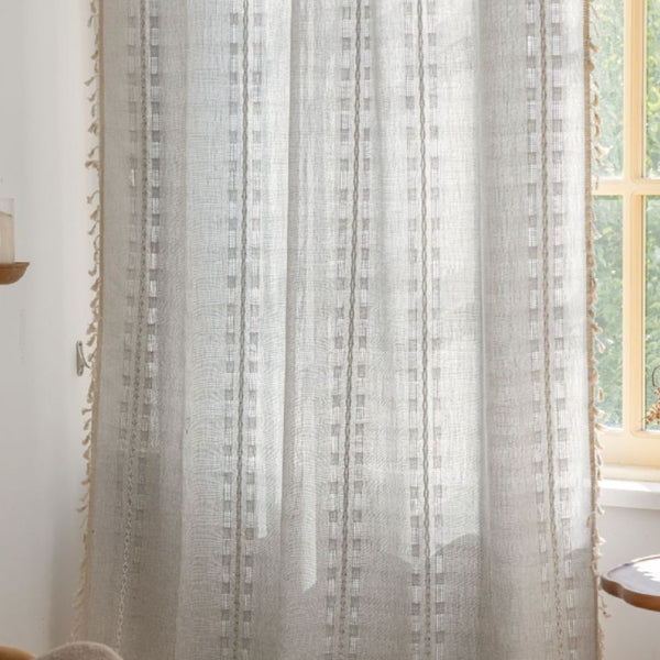 Light Filter Lattice Tassel Curtain