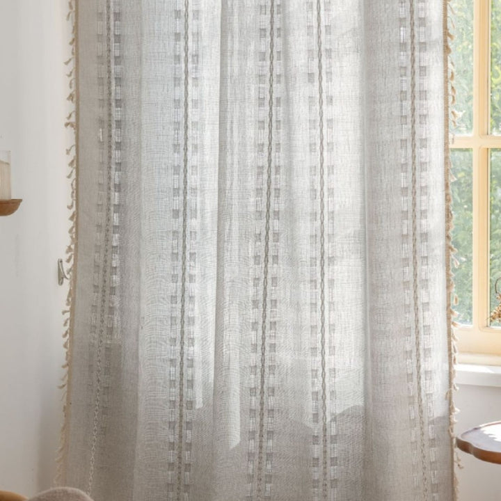 Light Filter Lattice Tassel Curtain