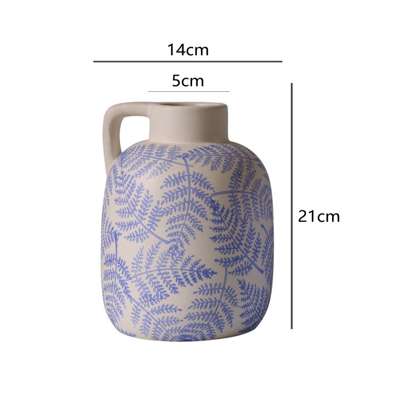 Blue Leave Ceramic Vase Collection
