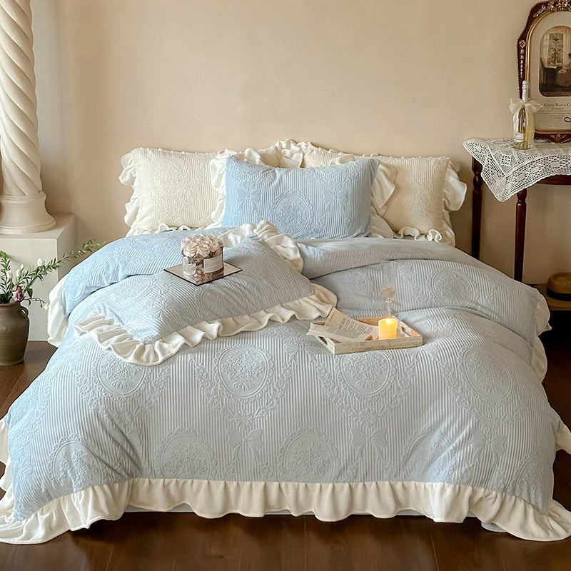 Warm French Ruffle Bedding Set