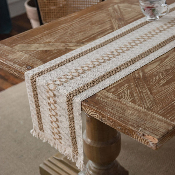 Vintage Farmhouse Stripe Table Runner