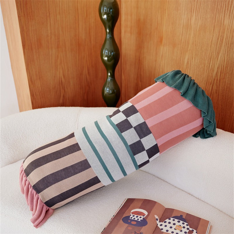 Playful Patchwork Bolster Cushion