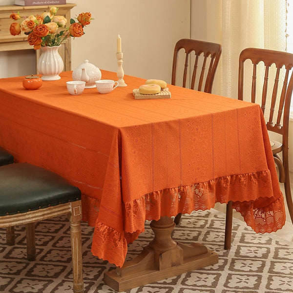 Chateau Lace Ruffle Tablecloth