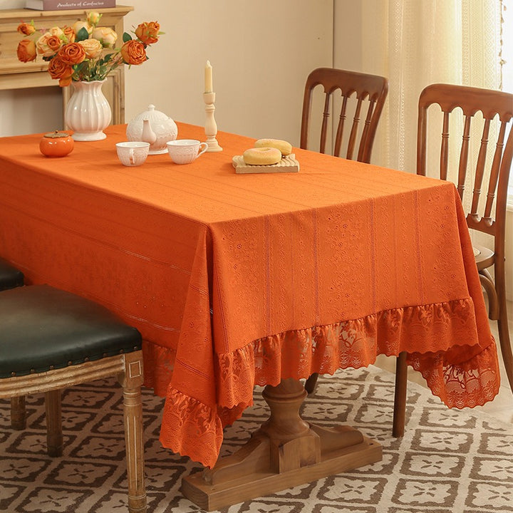 Chateau Lace Ruffle Tablecloth