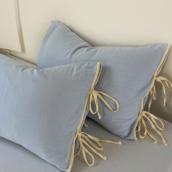 Colour Block Side Tie Pillowcase Set