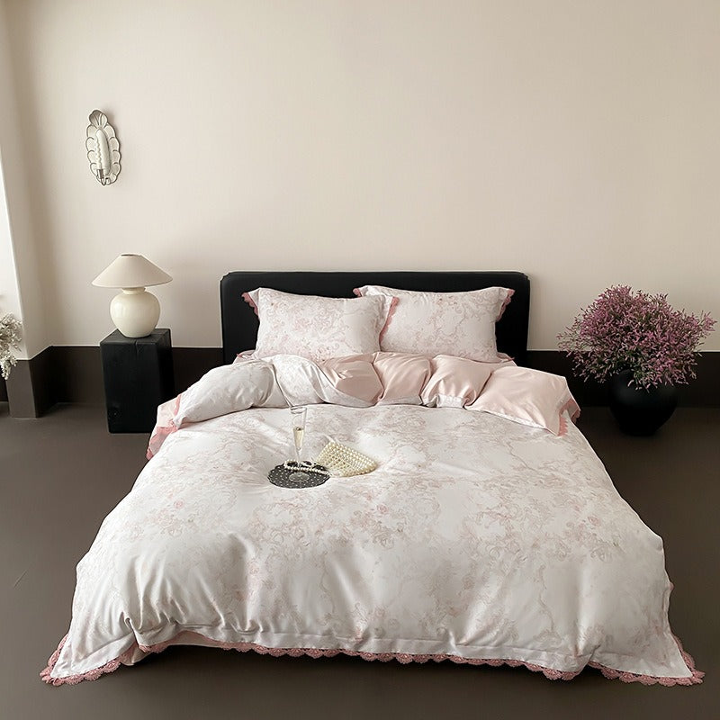 Rose Cloud Lace Bedding Set