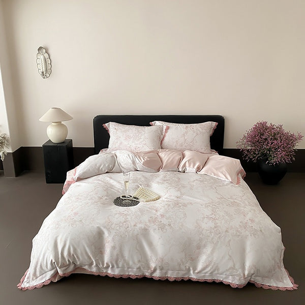 Rose Cloud Lace Bedding Set