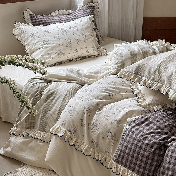 Lavender Cotton Linen Bedding Set