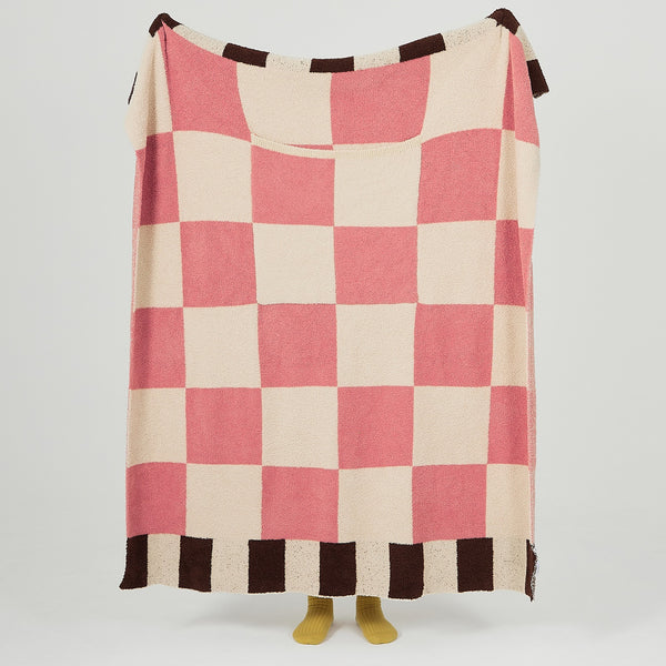 Pastel grid print blanket