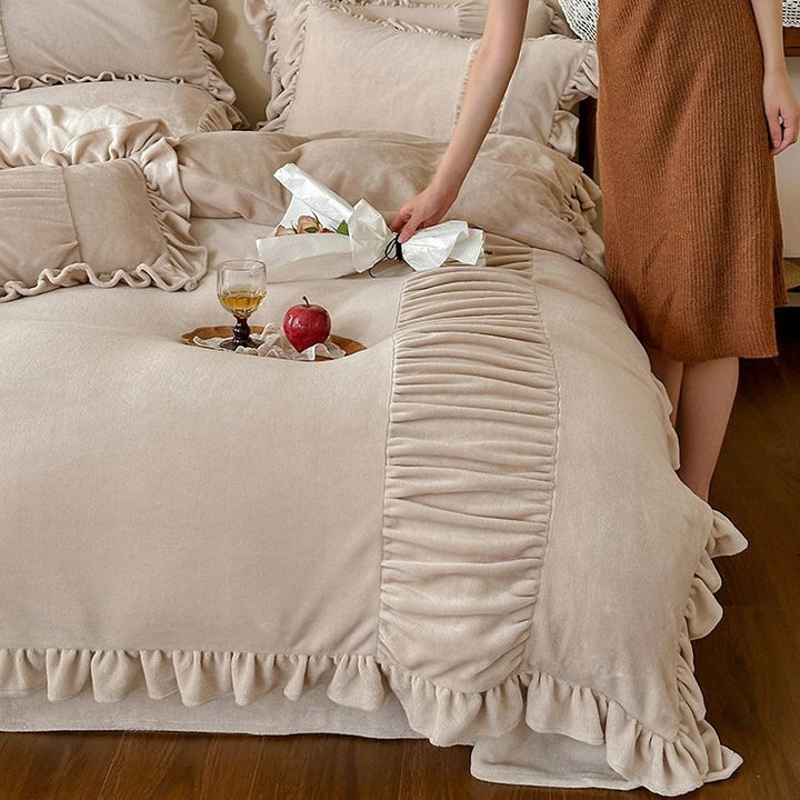Chateau Ruffle Velvet Bedding Set