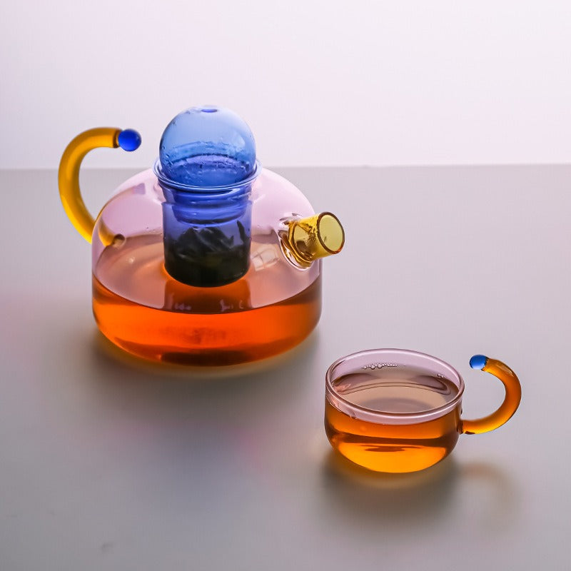 Bubble Pop Glass Teacup & Pot