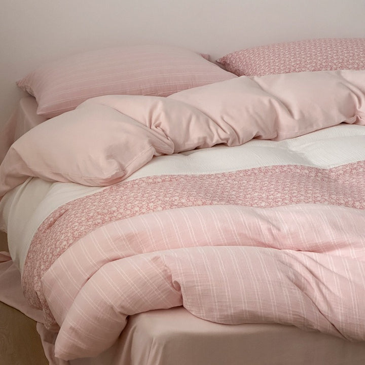 Stripe Bloom Bedding Set