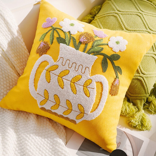 Bright Garden Embroidery Cushion