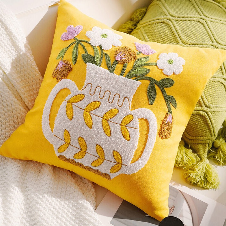 Bright Garden Embroidery Cushion