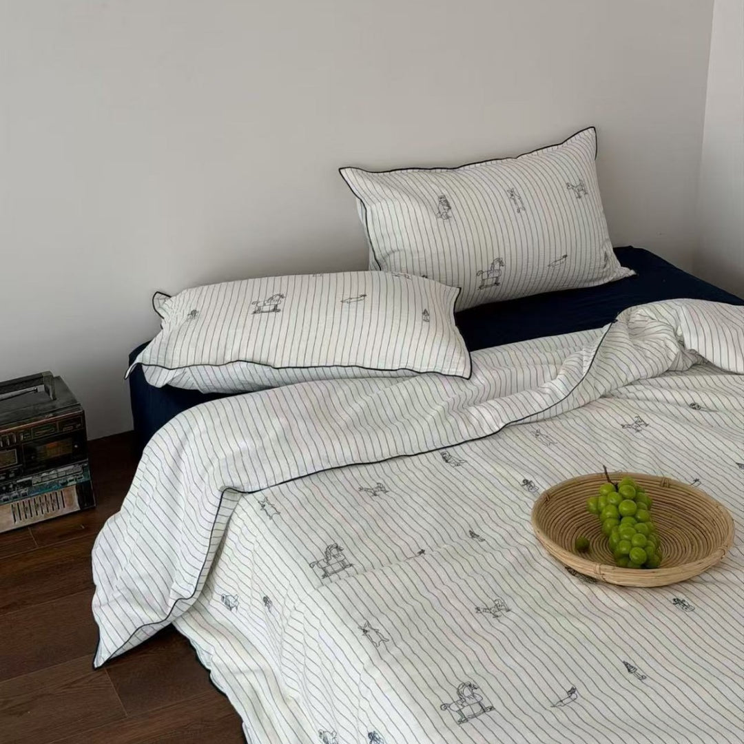 Line Wanderer Pinstripe Bedding Set