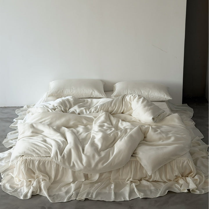 Ruffle Skirt Silky Bedding Set