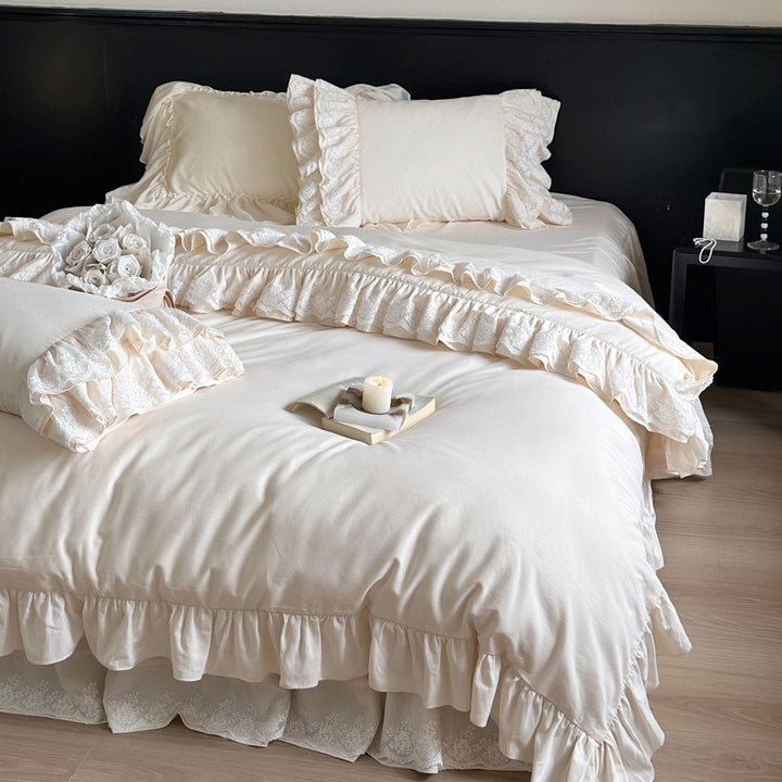 Jasmine Cream Ruffle Bedding Set