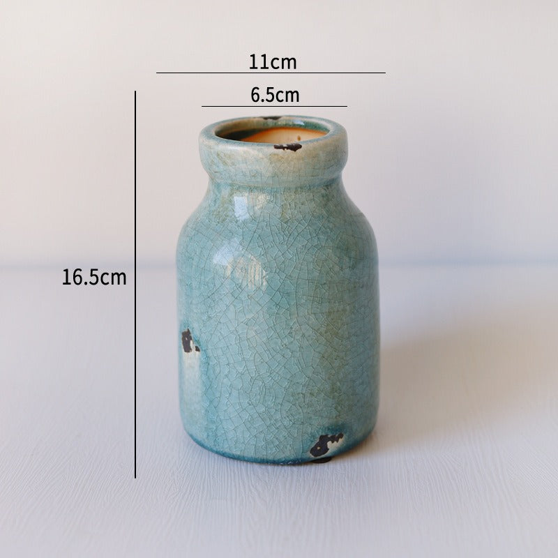 Small Crackle Ceramic Vase Collection