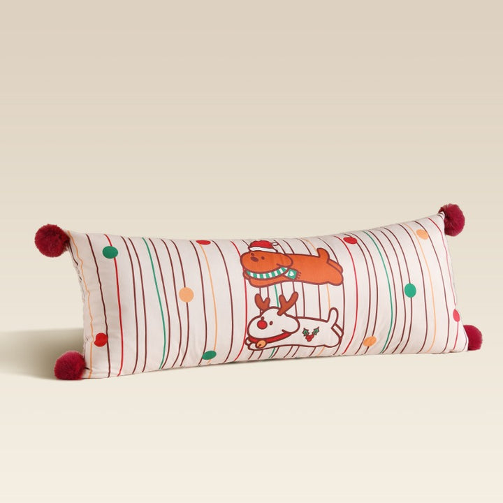Xmas Pom-Pom Long Cushion