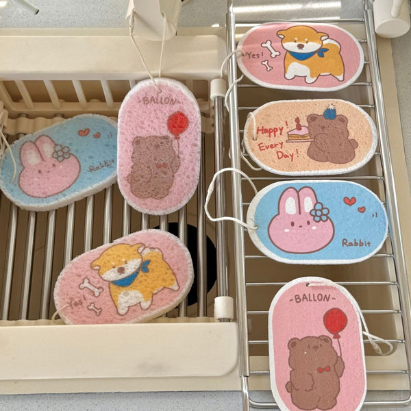 Happy Oval Dish Sponge Set