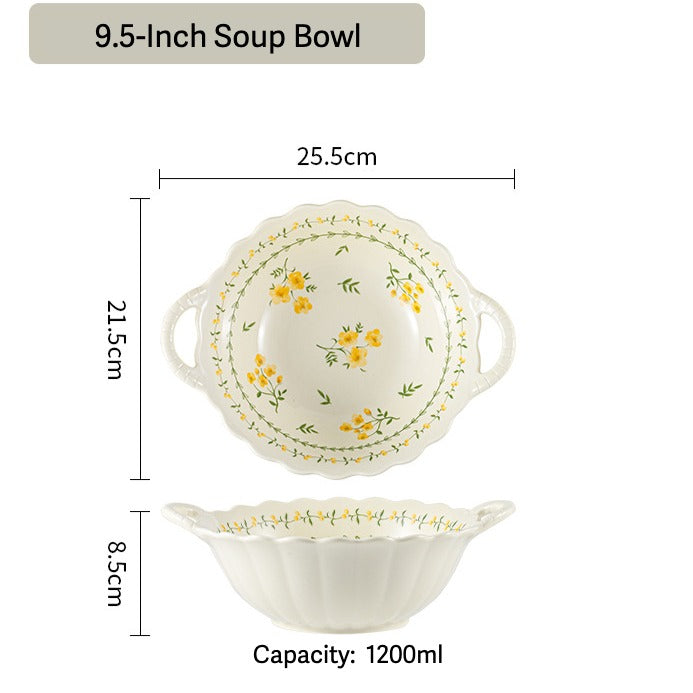 Yellow Garland Ceramic Dining Set