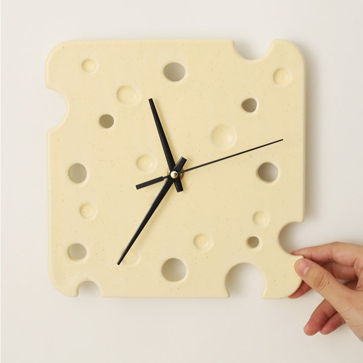 Swiss Cheese Ceramic Wall Clock
