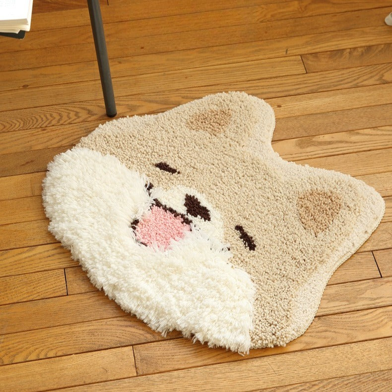 Fluffy Cheek Corgi Rug