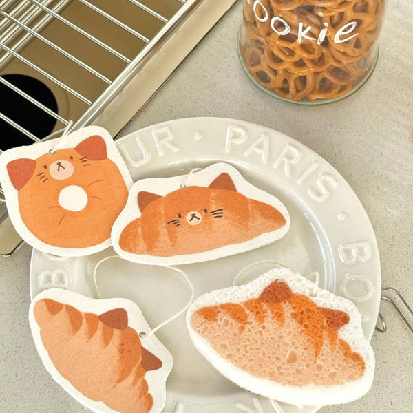 Bread Kitty Dish Sponge Set