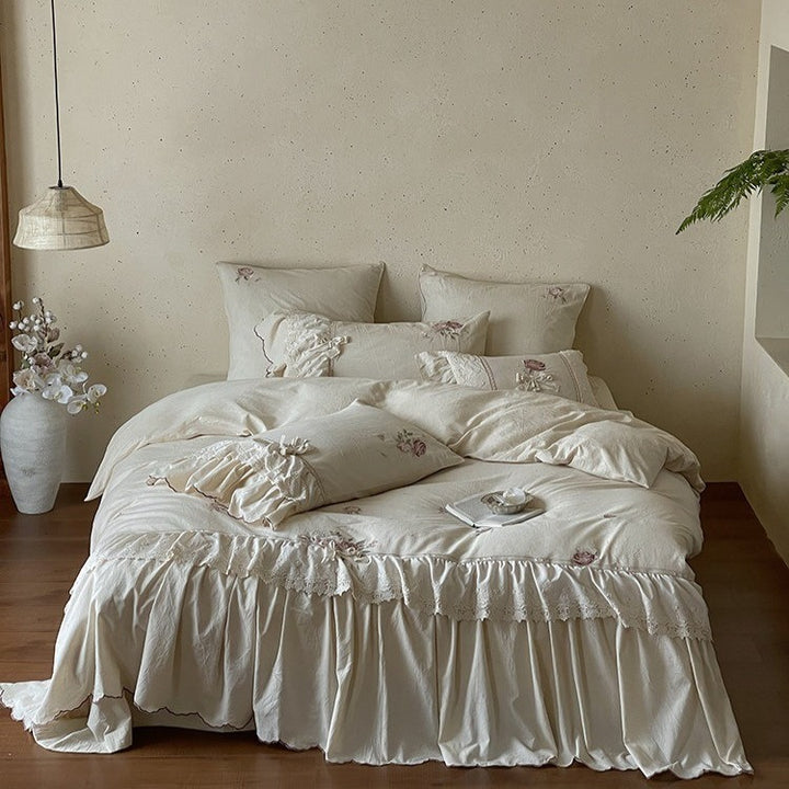 Old Rose Embroidery Bedding Set
