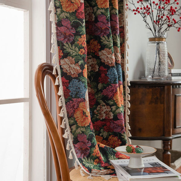 Retro Blossoming Curtain